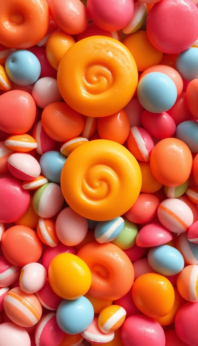 Best Dynamic AI Mixed Candies Close Up Phone Scenic Wallpaper